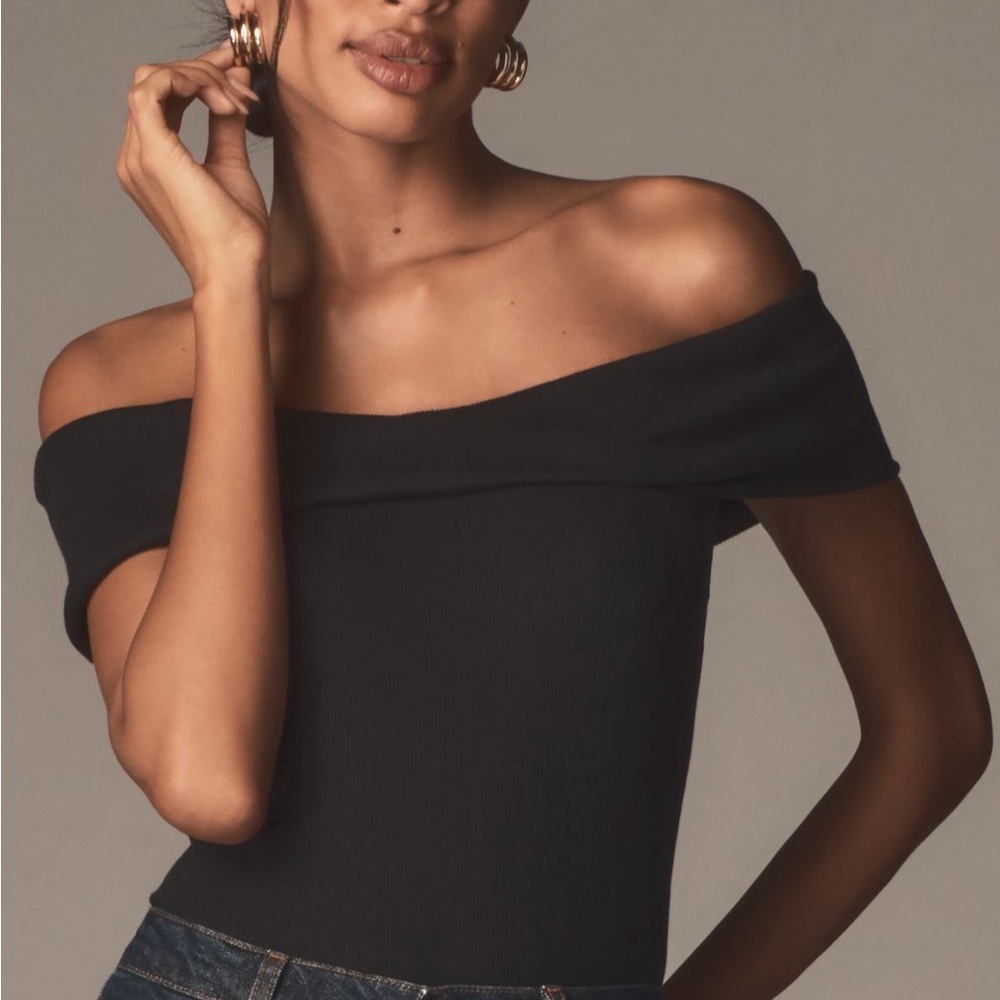 Pilcro X Anthropologie Off-Shoulder Ribbed Top | Small